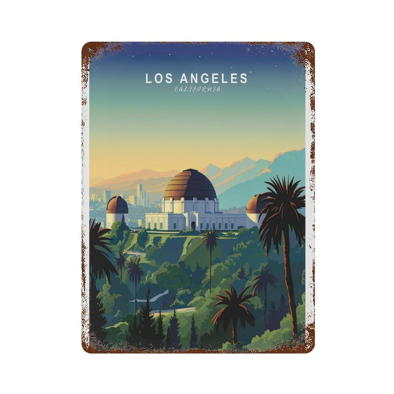xiaoxiaoshen Los Angeles Travel Griffith Observatory La California Personalized (2) Wall Decor Art Metal Tin Poster Modern Home Decor Art Home Bar Shop Decorations Vintage Sign 40x30cm