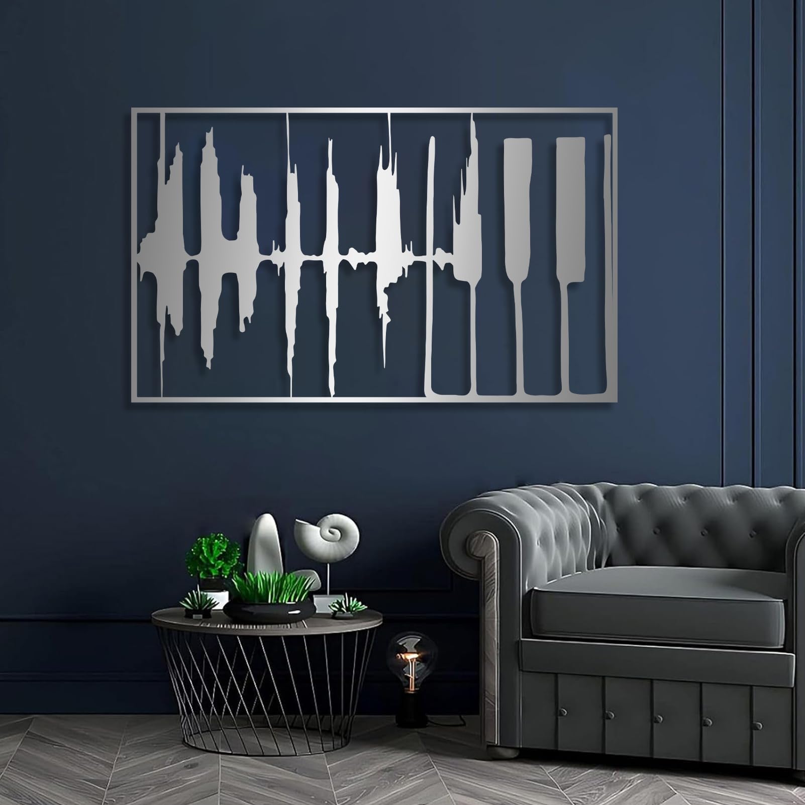 Arte de Pared de Teclas de Piano de Metal Negro, Notas Musicales de Metal, decoración de Pared para Amantes de la música, decoración de Obras de Arte de Teclas de Piano, Escultura de ar