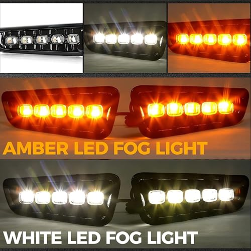 Miniatura 5 de HECASA Luz antiniebla LED compatible con Ford F-150 Raptor 2017-2020, lámpara de circulación diurna DRL con luz de señal de giro, bisel negro,