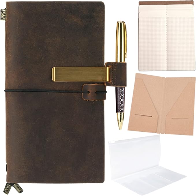 Refillable Leather Journal Refillable Travellers Notebook for Men