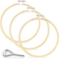 Vista 1 de Caydo Aro de bordado de 3 piezas con herramienta de tornillo de metal, aros de bordado de bambú de 6 pulgadas para bordar y coser, aro de punto