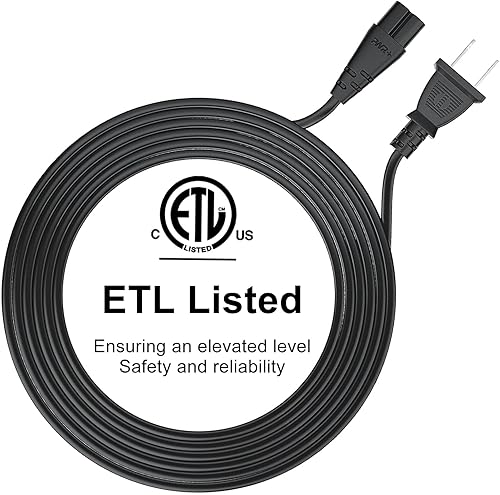 Miniatura 7 de Dinghosen Cable de alimentación de TV de CA de 2 clavijas para TCL Roku Smart LED LCD HD TV con soporte remoto, cable de alimentación de 18 AWG de 6