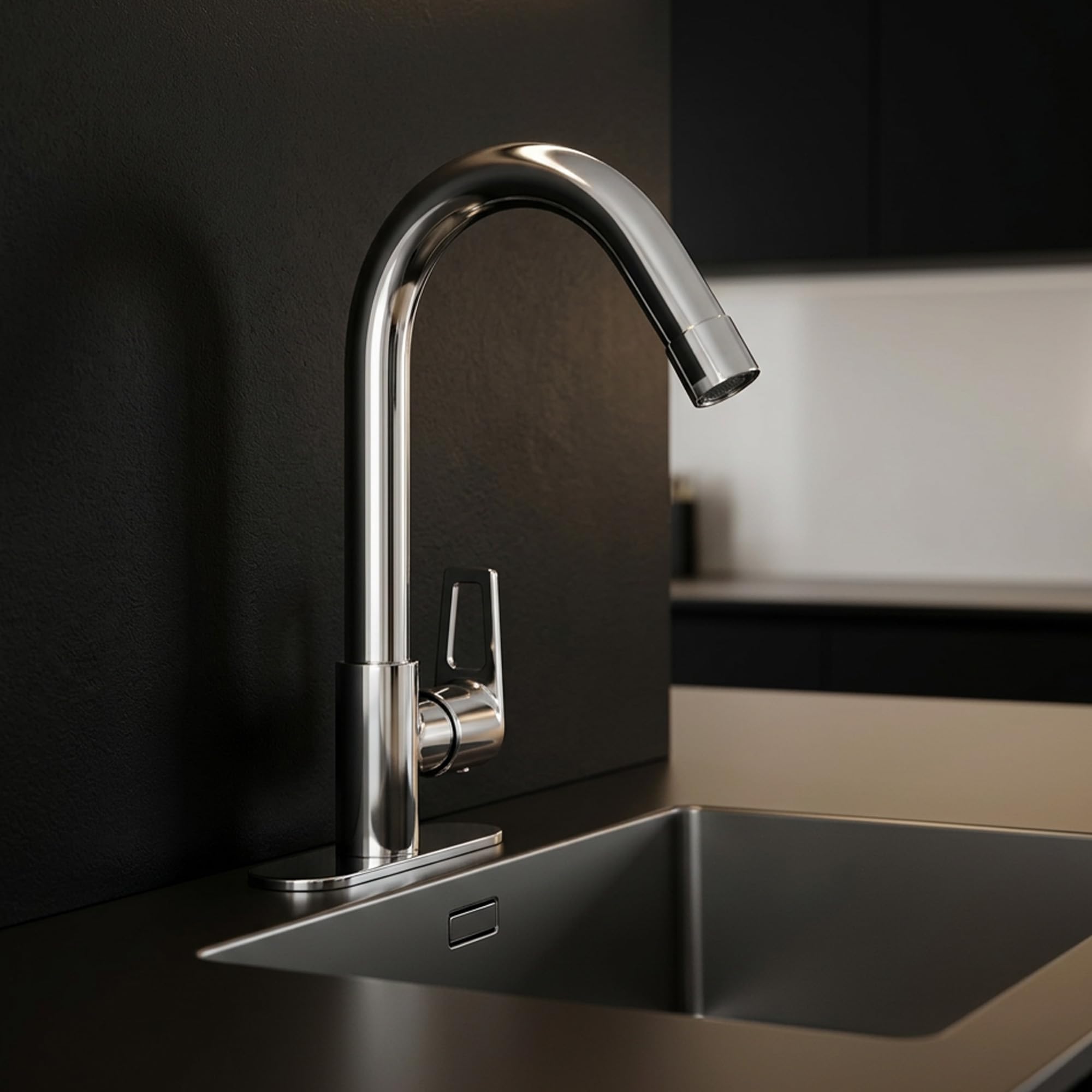 Hindware Italian Collection Aspiro Range F570013CP Swan Neck Sink Tap with Left Hand Operating Knob | Made of Brass | Mirror-Like Finish-image-49
