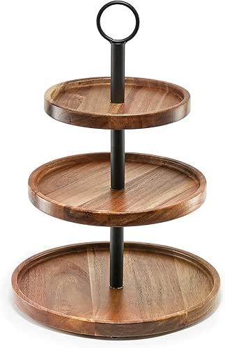 3 Tier Cupcake Stand, Farmhouse Rustic Tiered Serving Tray,3 Tier