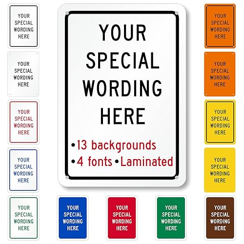 Miniatura 10 de SmartSign Letrero vertical personalizado con texto en inglés "Add Your Own Wording", aluminio reflectante de grado de alta intensidad 3M, fabricado