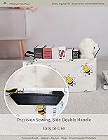 Vista 6 de Cesta de lavandería plegable rectangular, cesta de lona impermeable, cesta de regalo, adecuada para habitación de niños, oficina, ropa, Abeja