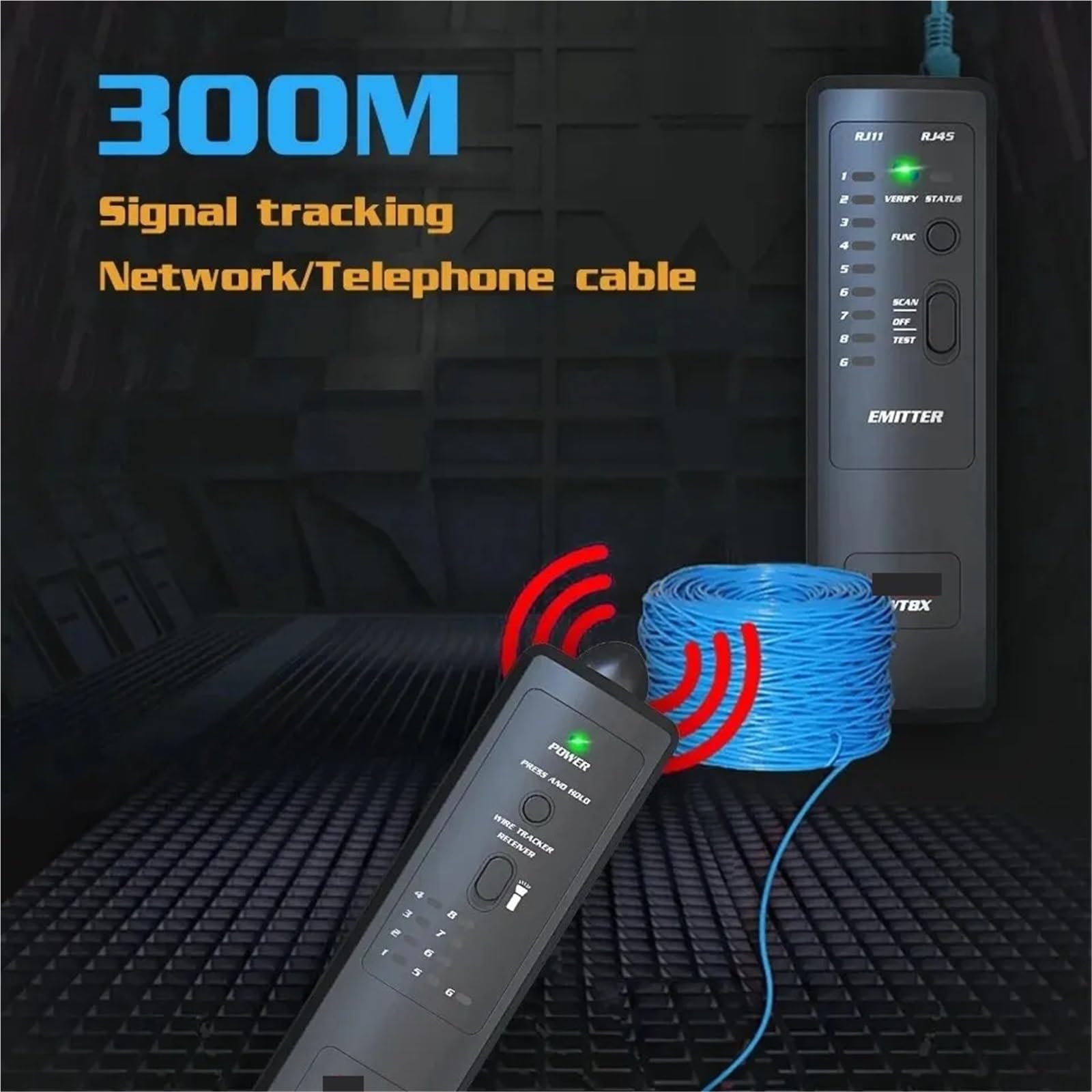 Traqueur de Câble, Détecteur de câbles réseau RJ11/45 LAN Ethernet, testeur téléphoniques, outil télécommunication, fonctionnement sous tension 60 V