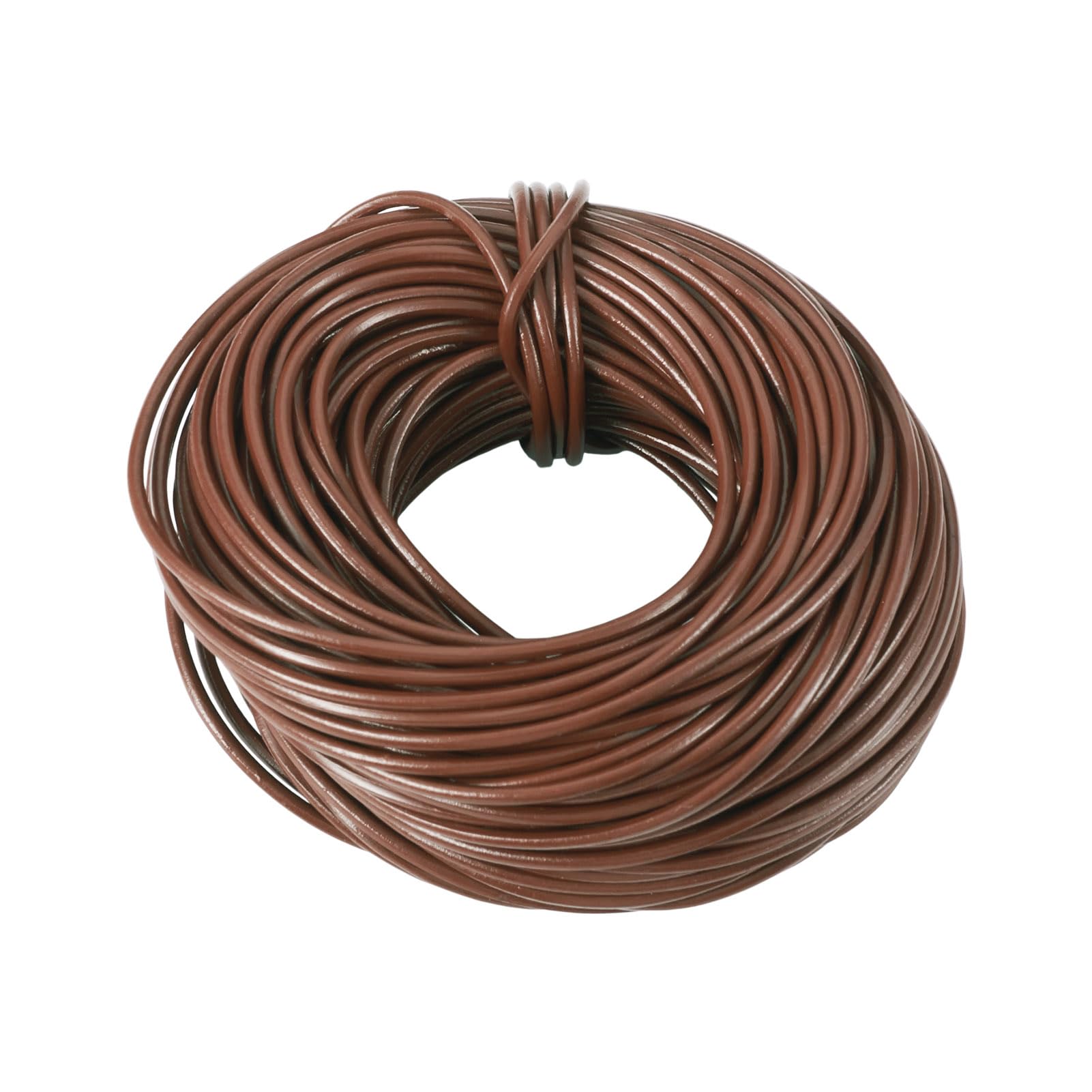 Bestewelry 20M Cowhide Leather Cord 2mm Round Leather Jewelry Cord Dyed Braided String Unfinished Necklace Cords for Jewelry Making DIY Bracelet Necklace Crafts, Saddle Brown