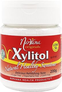 Nirvana Organics Re-usable Shaker Xylitol 200 g | 100% Natural Healthy Sweetner, Less Calories Than Sugar, No Artificial Sweetners