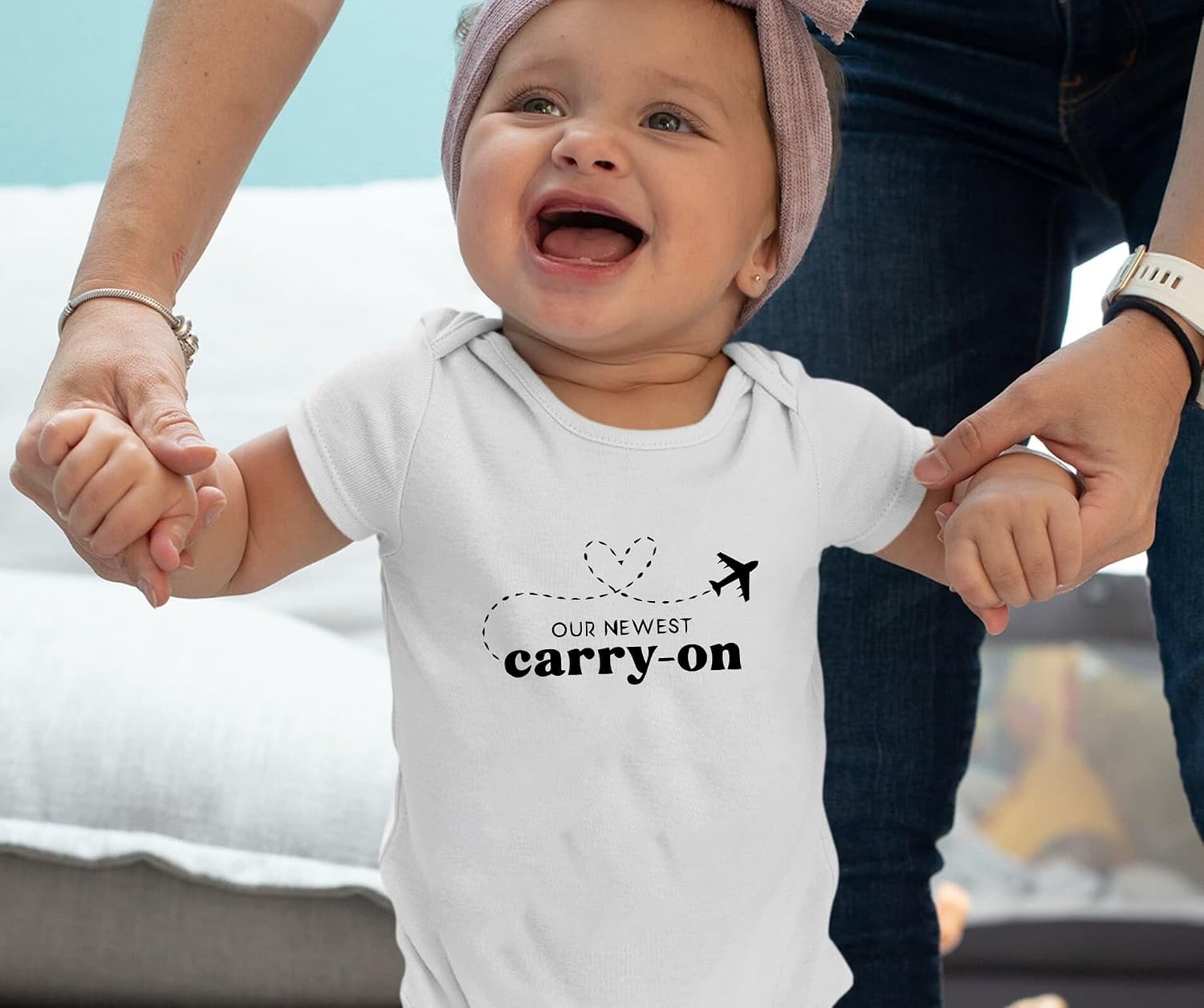 Our Newest Carry-On Infant Bodysuit Future Traveler Theme Coming Soon Pregnancy Announcement