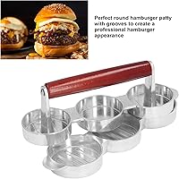 Vista 7 de Mini prensa de hamburguesas, prensa de hamburguesa de forma redonda Patty Maker para picnic para barbacoa