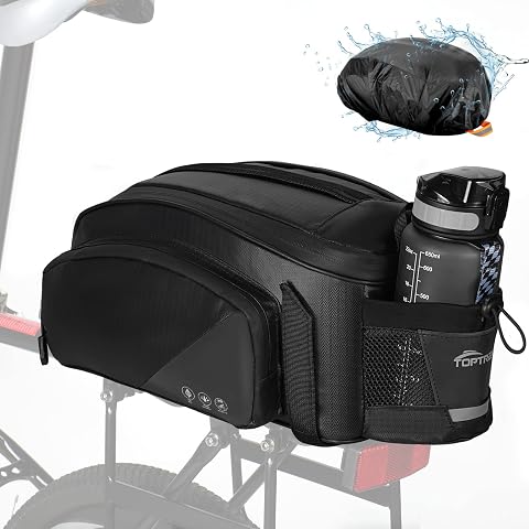 toptrek Fahrradtaschen für Gepäckträger, 12L Gepäckträgertasche, Wasserdicht & Reflektierend Fahrradtasche Gepäckträger Hinten, Multifunktionale 3-In-1 Gepäckträgertaschen mit Regenschutz | Reflektierend Fahrradtasche Gepäckträger Hinten, Multifunktionale 3-In-1 Gepäckträgertaschen mit Regenschutz