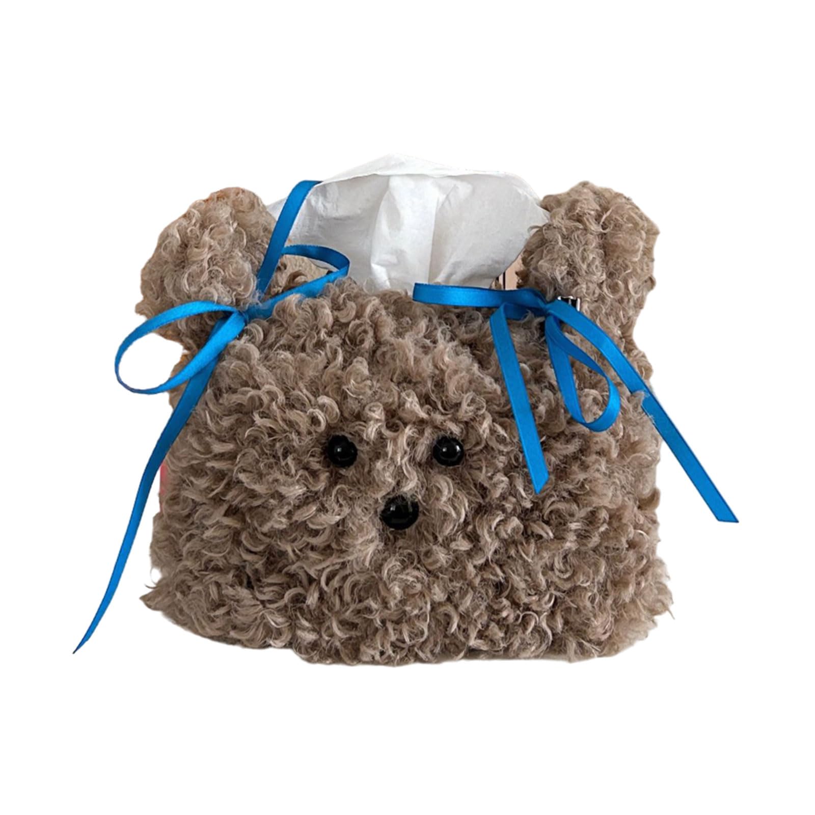 Mekalero Stylish Lovely Plush Tissue Holder Trendy and Practical Addition Accessory for Home or Organization Decoration Tissue Box Cover