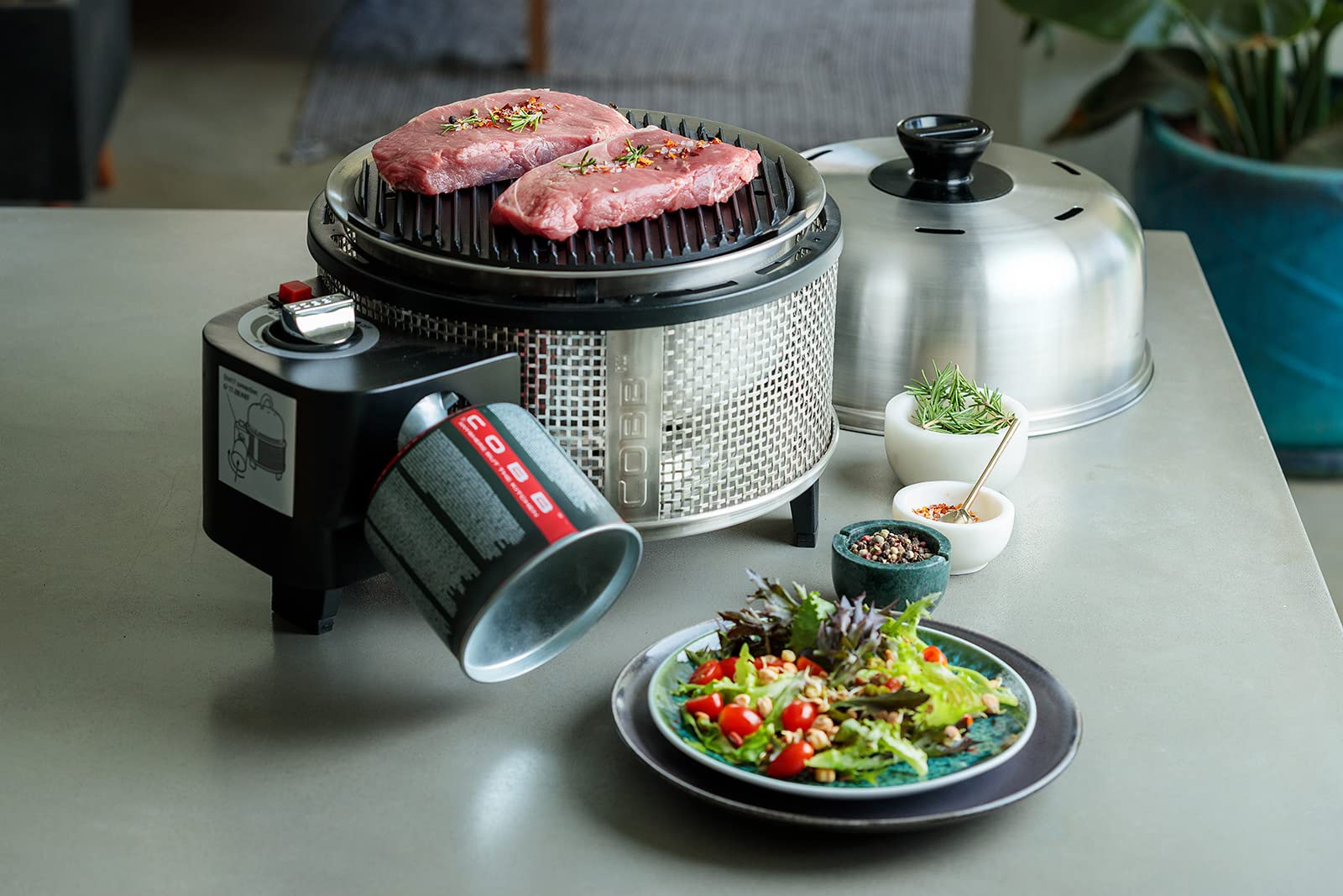 COBB Gasgrill Deluxe 2.0 (Sparsamer & handlicher Grill aus Edelstahl) Nr. 700-3