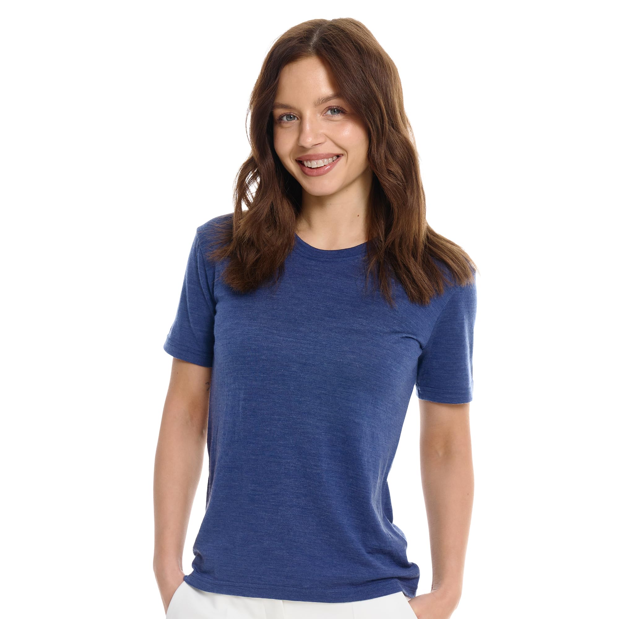 Merino Sport Unterwäsche Damen (M, Chicago Blues Crewneck)