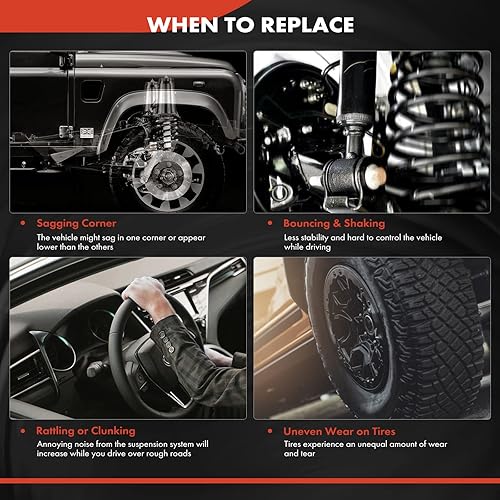 Miniatura 7 de A-Premium Juego de 2 muelles helicoidales de suspensión trasera compatibles con Nissan Pathfinder 2005-2012 4.0L 5.8L, lado del conductor y del