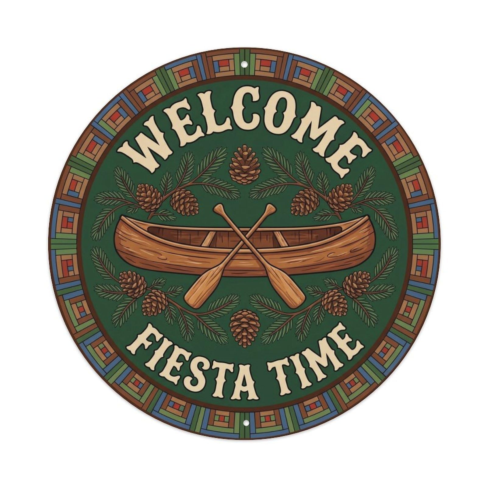 Vintage Welcome Lake Cabin Metal Tin Sign Plaque