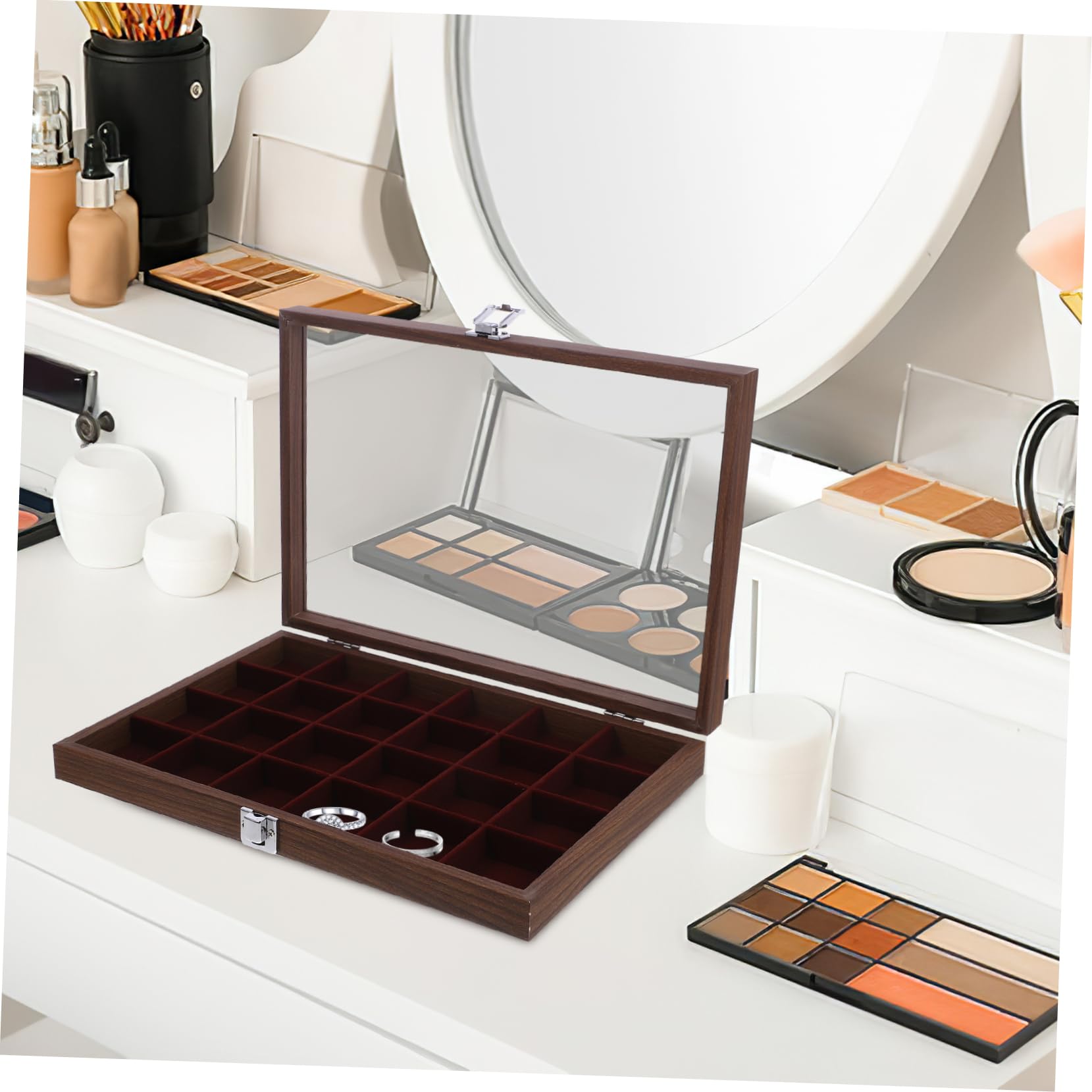 Alipis Boîte De Rangement Pour Sachets De Thé Avec 24 Compartiments Organiseur Pour Sachets Dassaisonnement Étui De Rangement Pour Bonbons Support