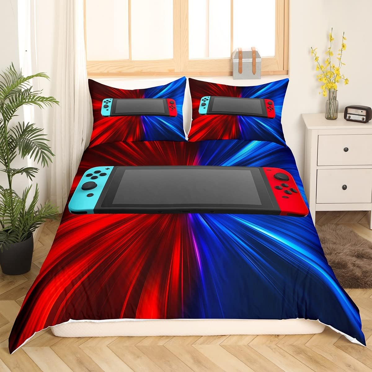 Gamepad Comforter Cover Kids Boys Gamer Duvet Cover Video Games Controller Bedding Set King Size For Girls Teens Youth Hip Hop Player Gaming Quilt Cover Breathable Bedroom Decor - Image 4