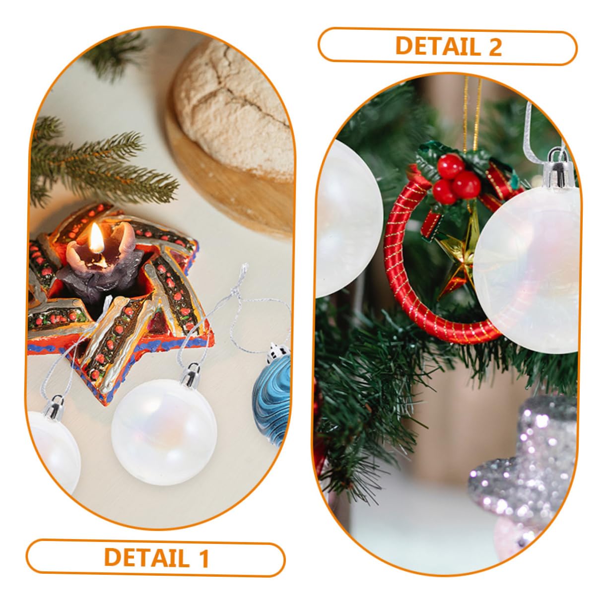 TOPBATHY 24pezzi Palline di Natale da Appendere Decorazioni per Albero di Natale Ornamenti Infrangibili in Plastica Addobbi Natalizi per Casa e Festa