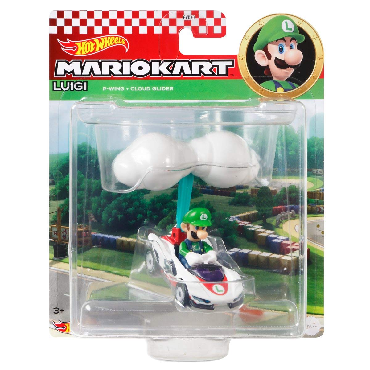 Buy Hot Wheels DieCast Mario Kart Luigi in PWing Kart with Cloud