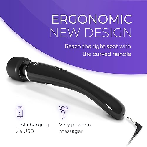 Miniatura 3 de Alessandro Yarosi Masajeador terapéutico en forma de varita, curvo, Paquete de 1, Negro, 1