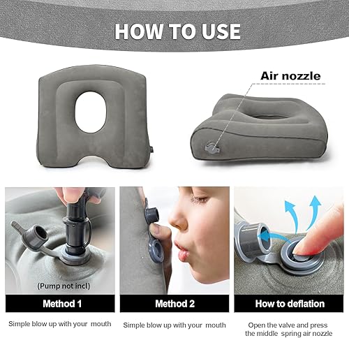 Miniatura 8 de Cojín de presión para úlceras de cama – Cojines de asiento para silla de ruedas, almohada de dona, almohadilla para silla de oficina con alivio