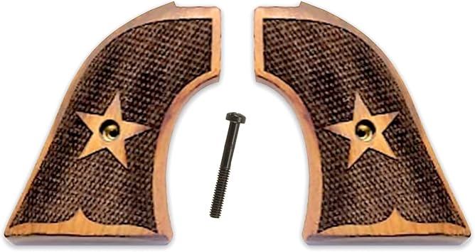 Fits Heritage Rough Rider Grips Walnut Carved Star Checker