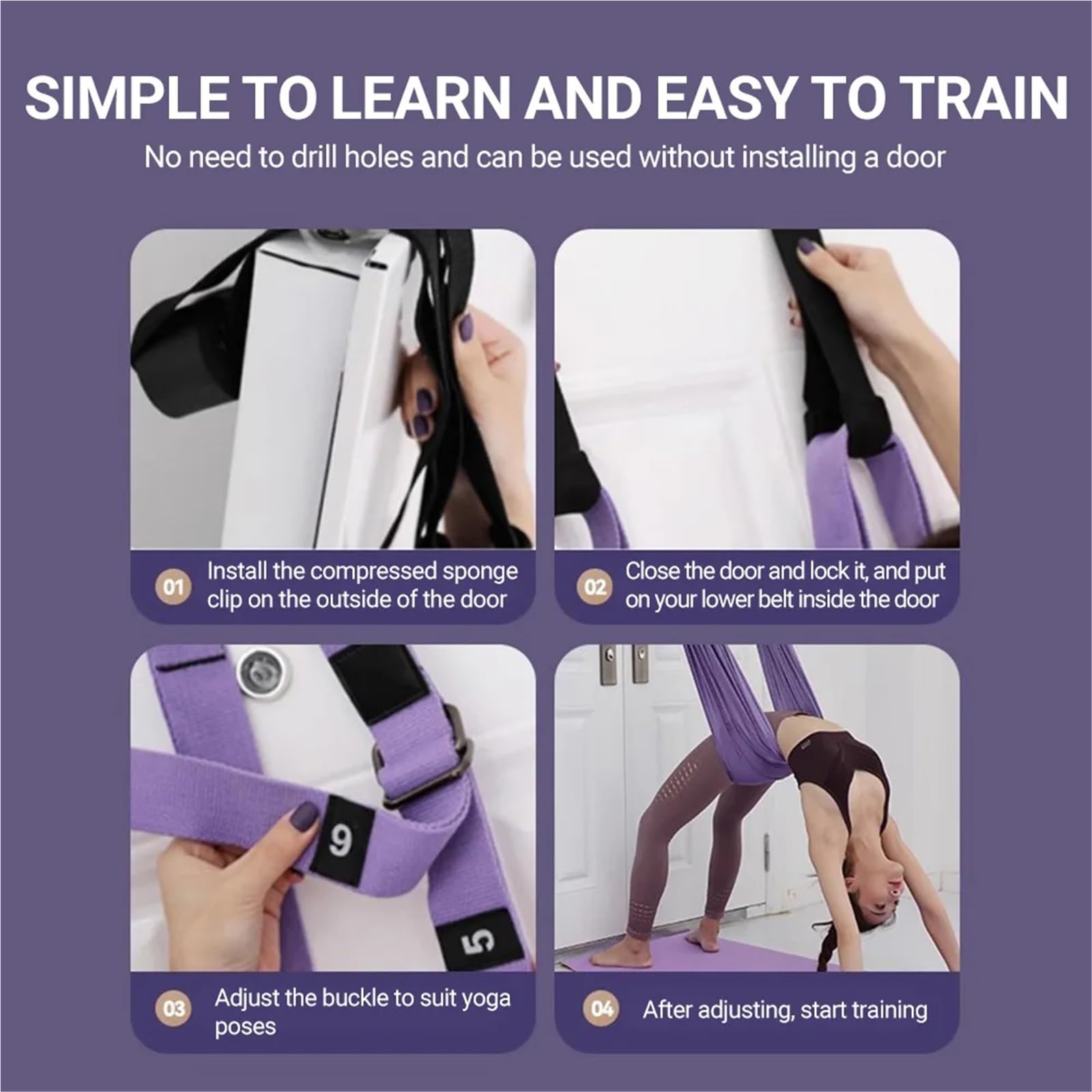 Cinghia di yoga Pull Rope Donna Amaca Stretch Trainer Femminile Palestra Cintura Amaca Altalena Stretching Inversione