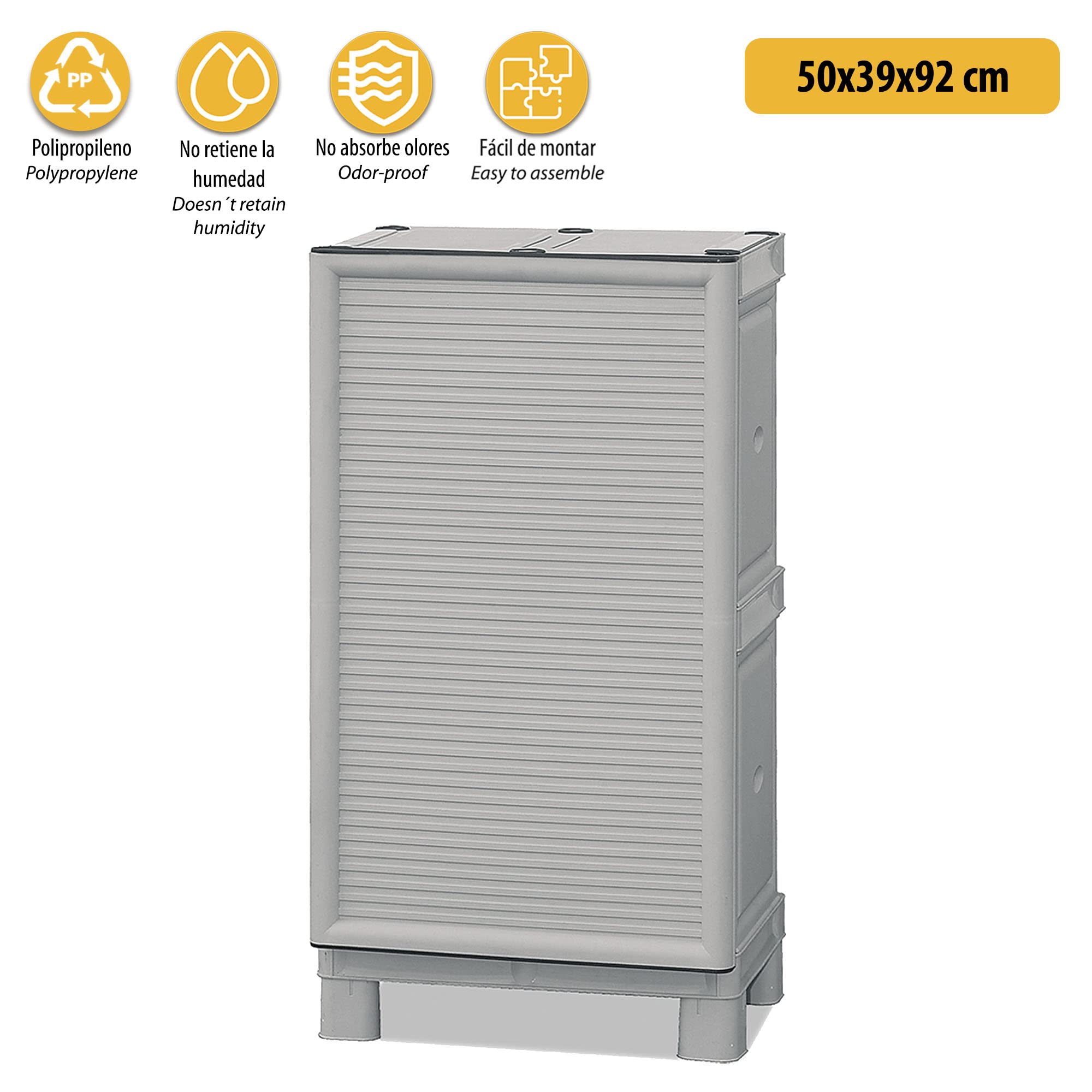 Art Plast Concert Armadio di Media Altezza in Polipropilene, L 500 x P 390 x H 920 mm, Bianco, 50x38x92 cm