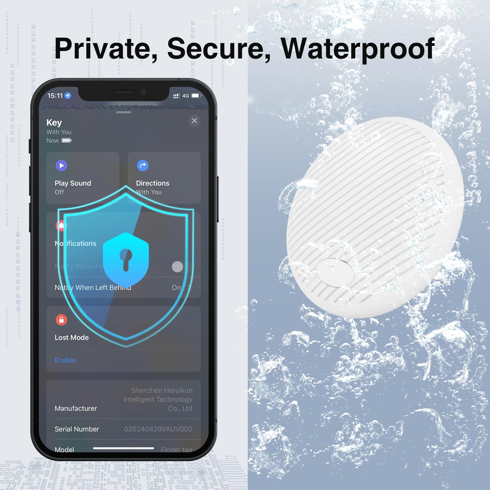 Smart Tracker Tag 4-Pack - GPS Tracker Kompatibel mit Apple Wo ist? (iOS NUR) mit Schutzhülle,Wasserdichter Gegenstandssucher, Bluetooth-Schlüsselfinder für Geldbörse,Gepäck,Austauschbare Batterie