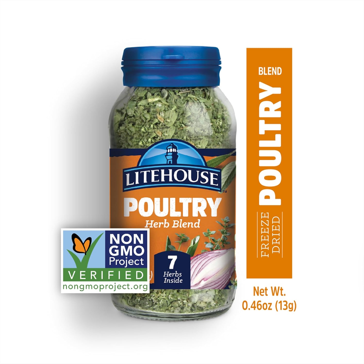 Litehouse Freeze Dried Poultry Herb Blend - Fresh Poultry Herb, Gluten Free, Keto Friendly, No Refrigeration, Organic Spice - 0.46 Ounce (Pack of 4)
