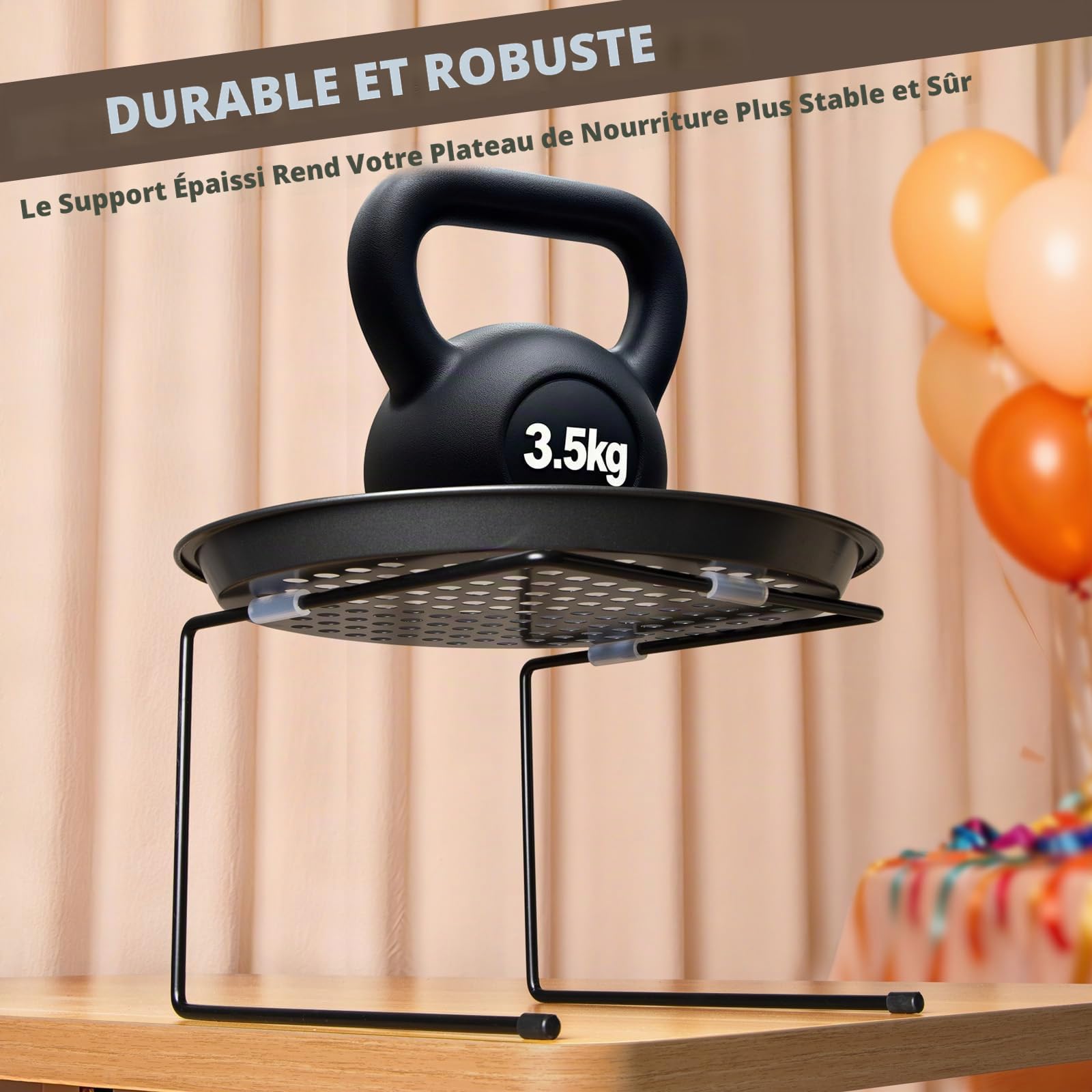 PUERSI Support à Pizza avec Semelles Antidérapantes, 4 Pièces, Présentoir en Métal Noir pour Plateaux à Pizza, Idéal pour Fêtes, Mariages, Repas Familiaux ou Restauration