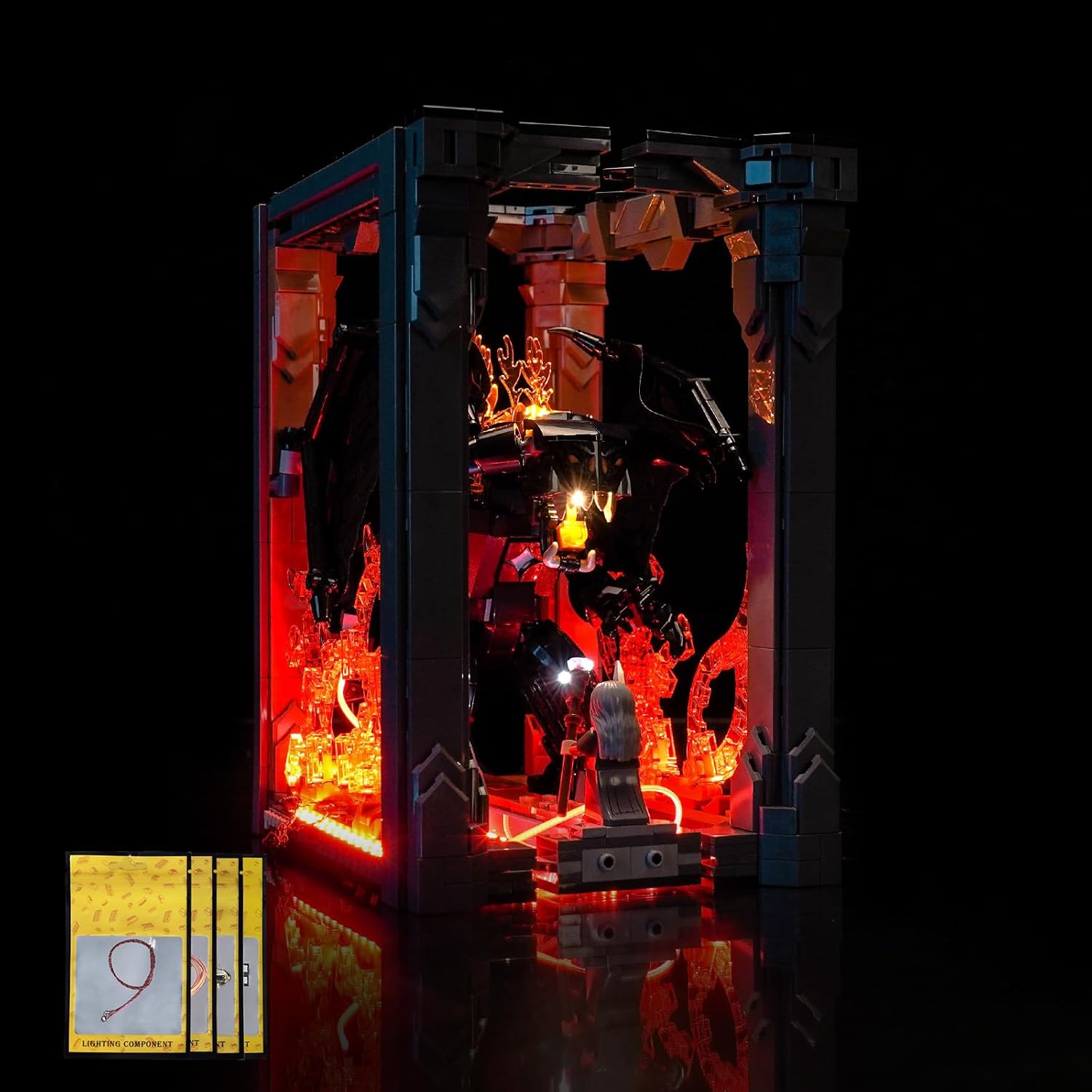 Upgraded Led Light Kit Compatible with Lego Balrog Book Nook Building Set, RC Version Compatible with Lego 10367 (Model Not Included)