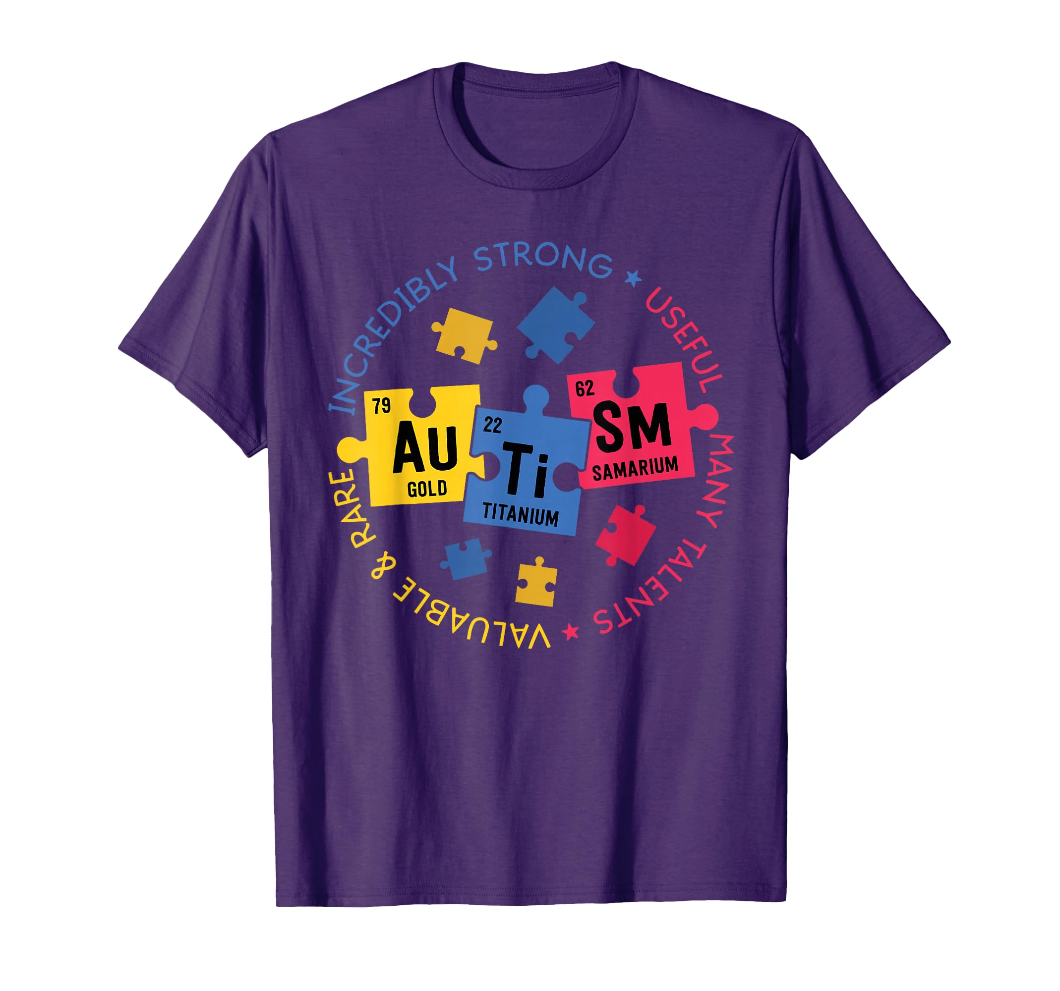 Autism Awareness Shirt Periodic Puzzle Science Teacher Gift Men Women Kids T-Shirt