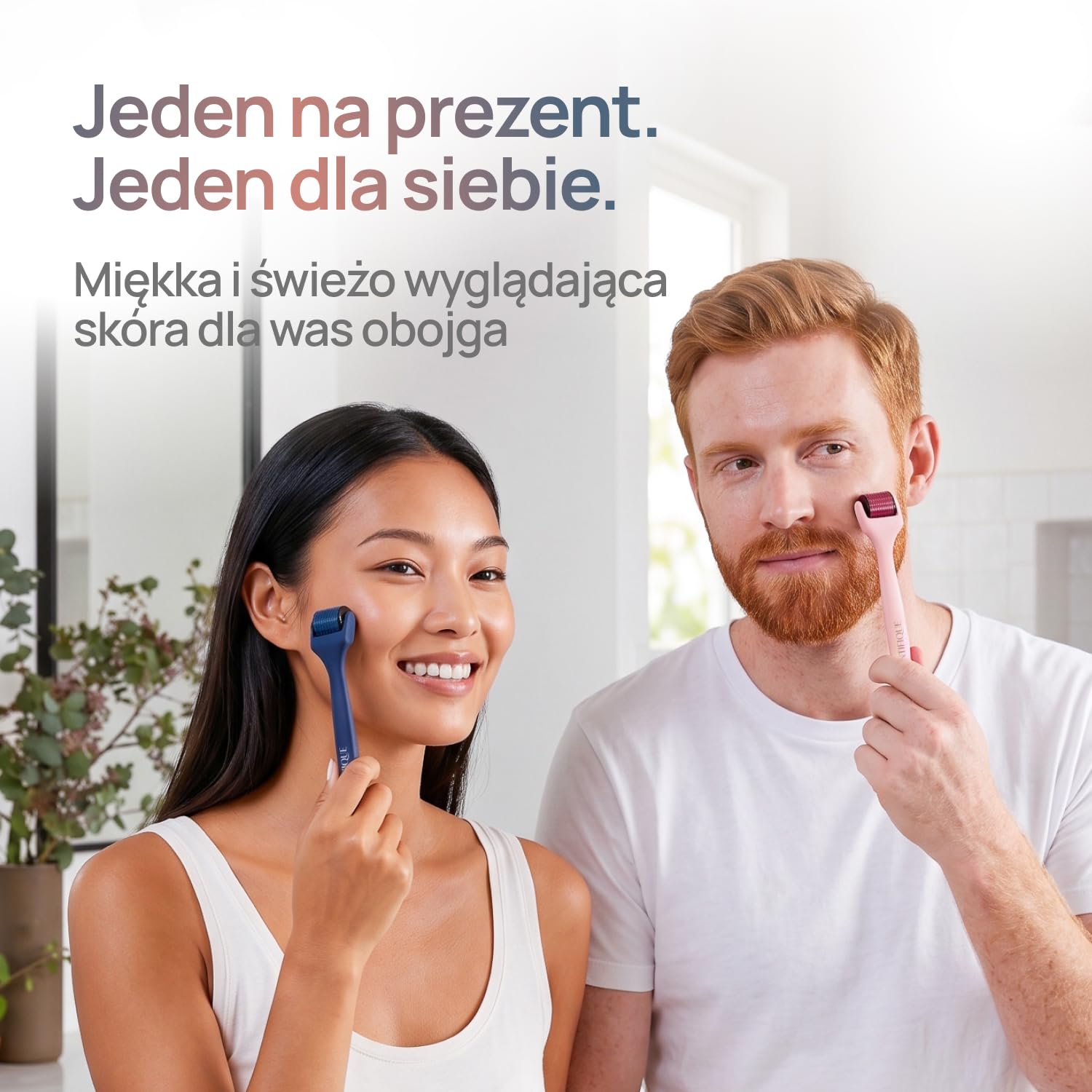 PLANTIFIQUE Dermaroller 0,25 mm – Roller Microneedling do Twarzy, Brody i Skóry Głowy – Tytanowy Wałek z 540 Igłami, Derma Roller – z Etui