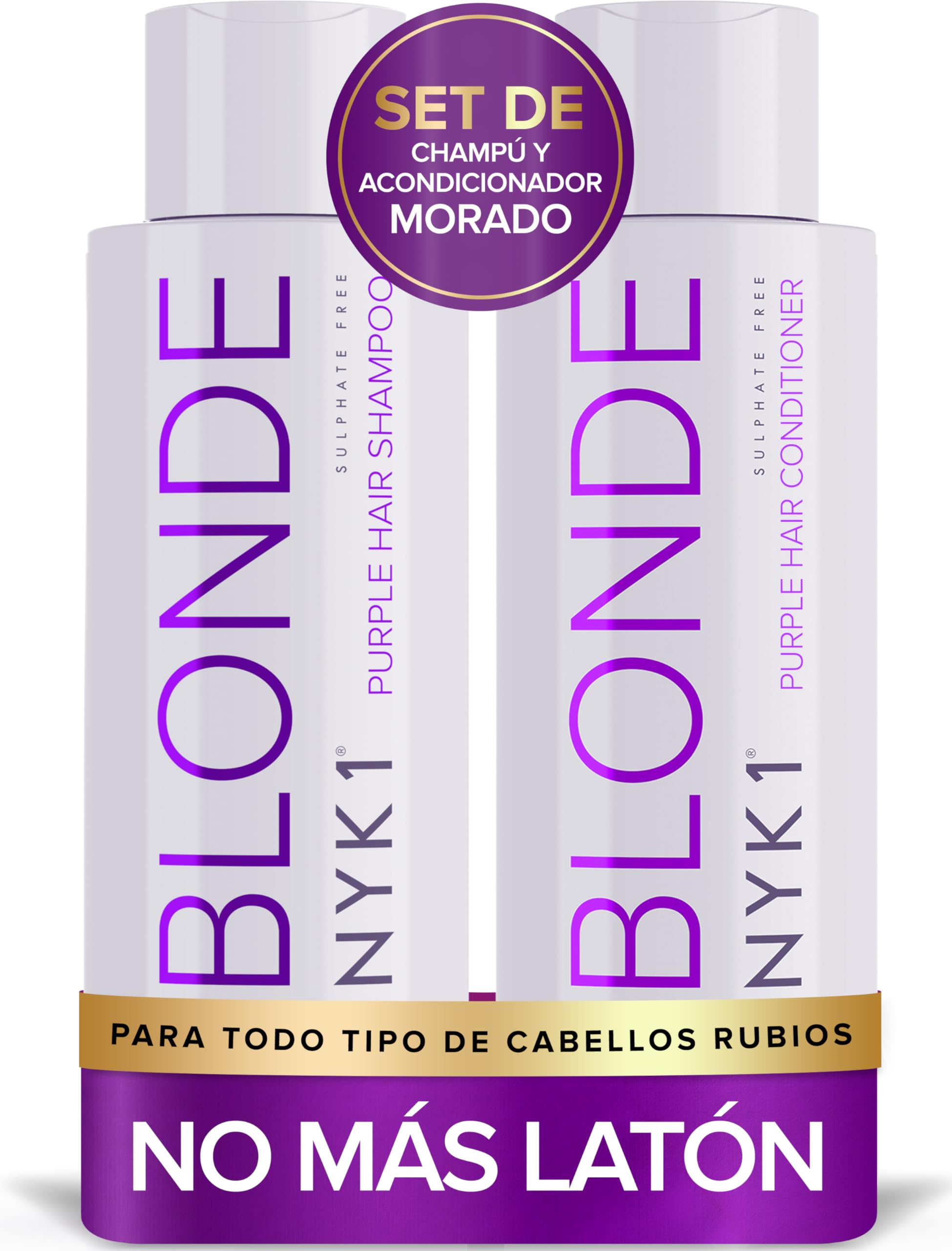 NYK1 Set de Champú y Acondicionador Violeta NO MORE BRASS | 500ml x2