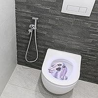 Vista 8 de Cubierta de asiento de inodoro de Halloween, calcomanía 3D de fantasma de terror para fiesta temática de Halloween, decoración del hogar