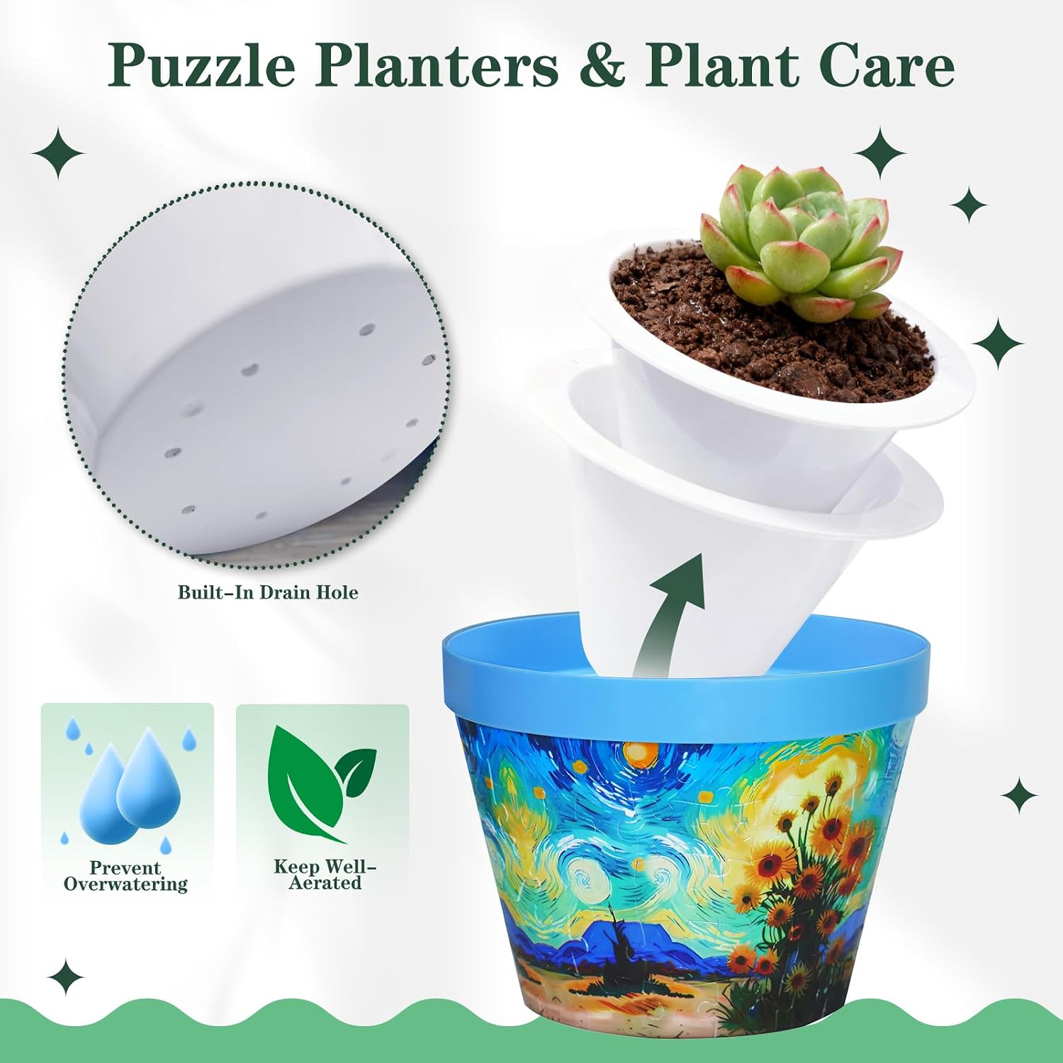 3D Puzzle Planter, 152 Pcs 3D Puzzle Vases for Adults, Flowers, Small Cute Indoor Plant Pot, Arts and Crafts for Kids 4-6, Adults, Girls, Unique Flower Vases(Sunflower) image 5
