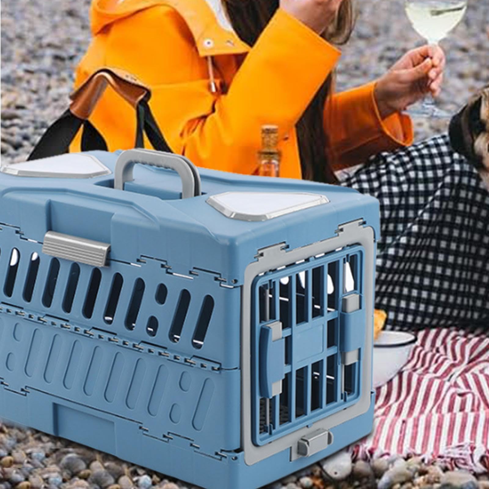 Transportador portátil para perros | Jaula de transporte de perros para mascotas para viajes | Herramienta multifuncional de transporte de mascotas para viajes, camping, transporte aéreo en avión y | Transportín Pequeño con Asa Para Cachorros Gatos Y Perr