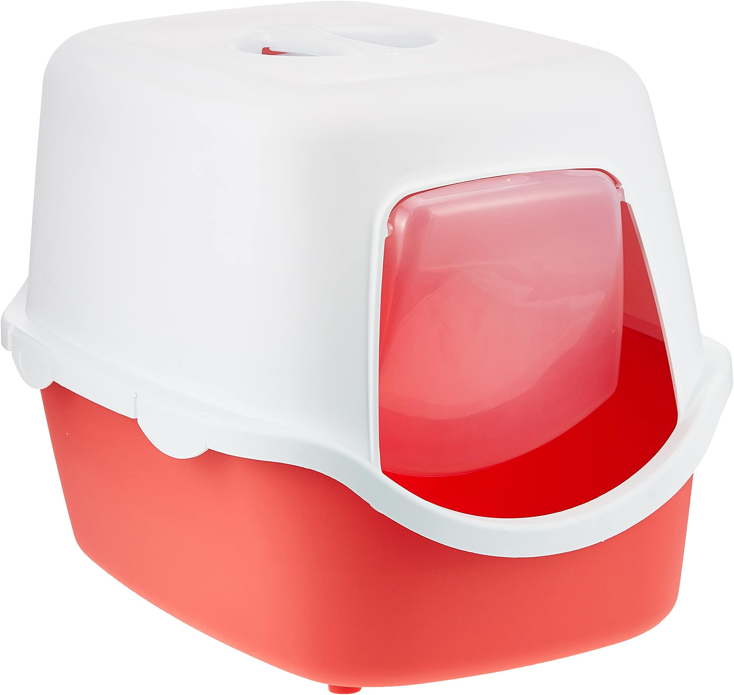 Trixie Cat Litter Tray Vico 40x40x56 Coral Red/White