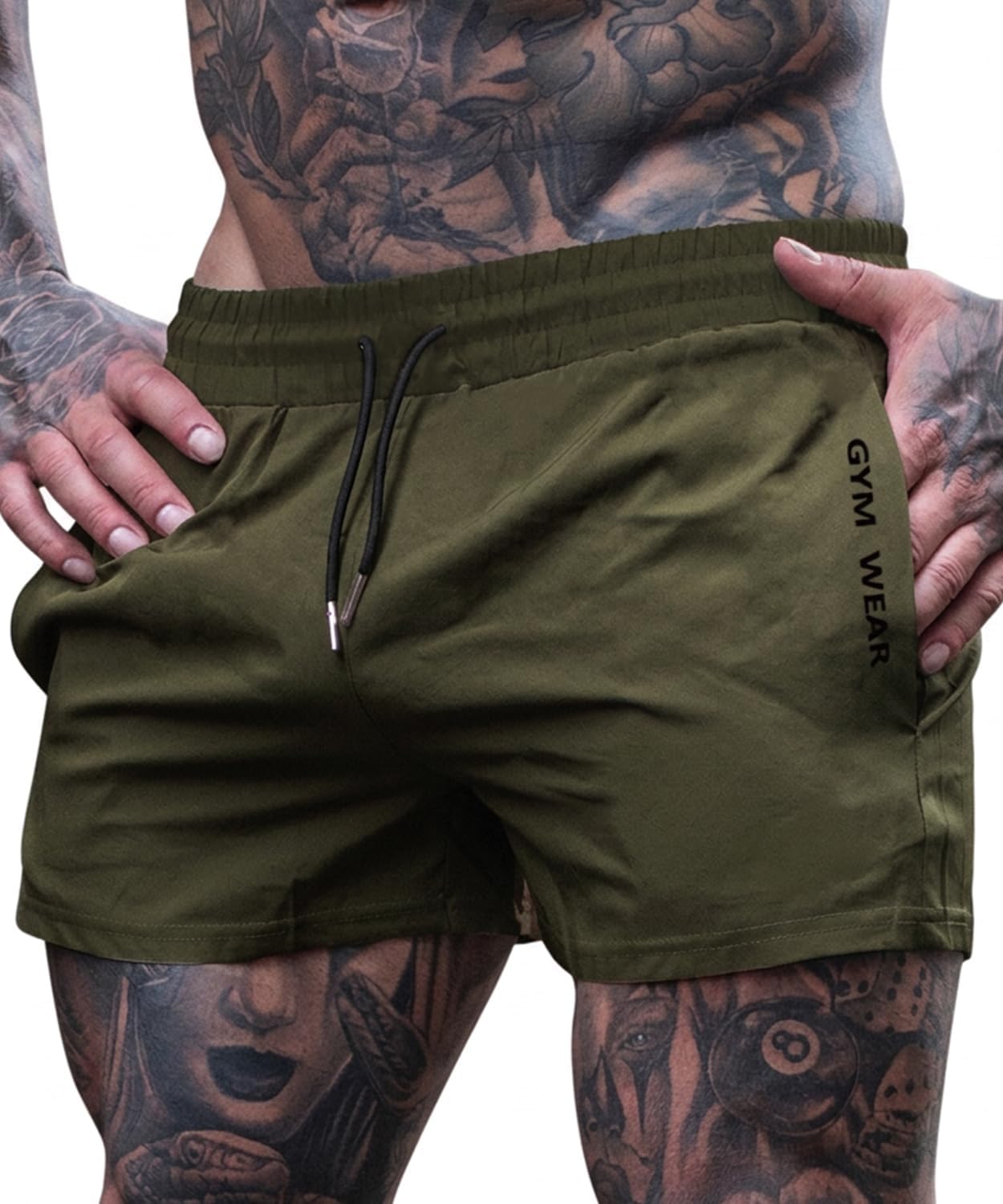 Men’s Athletic Running Shorts 5 Inch Quick Dry Workout Gym Shorts Lightweight Bodybuilding Pants with Pockets