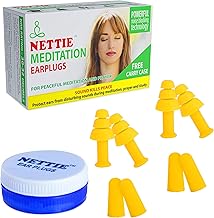 NETTIE Meditation Earplugs - 2 Pairs of Reusable Silicon Earplugs and 2 Pairs of Disposable Foam Earplugs with Free Carry Case - 32dB NRR - Perfect for Sleep, Study, work, Concerts, Travel, and More – Duo Pack