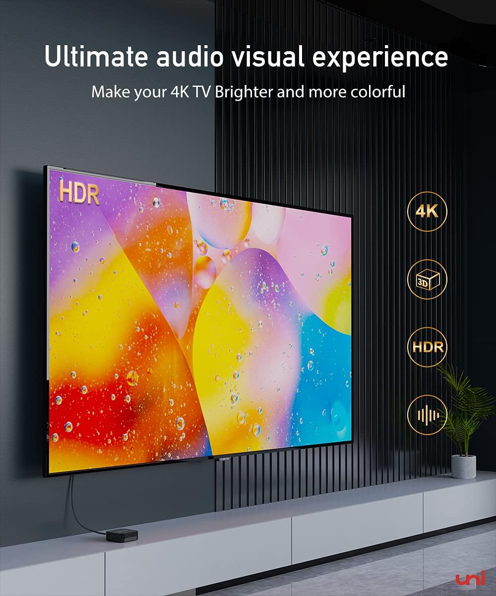 4K HDMI Cable 6.6 FT | uni High Speed HDMI 2.0 Cables 18Gbps, Braided Nylon ARC Cord, 3D HDR, HDCP 2.2 Certified | for MacBook Pro 2021, Laptop, PC, TV, Xbox One, PS5, PS4, Apple TV & More : Electronics