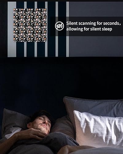 Miniatura 6 de Thanksgiving Wooden Wall Clock Silent Non Ticking, Fall Pink Orange Mushroom White Leaves Black Square Wall Clock Battery Operated, Decor Clock for