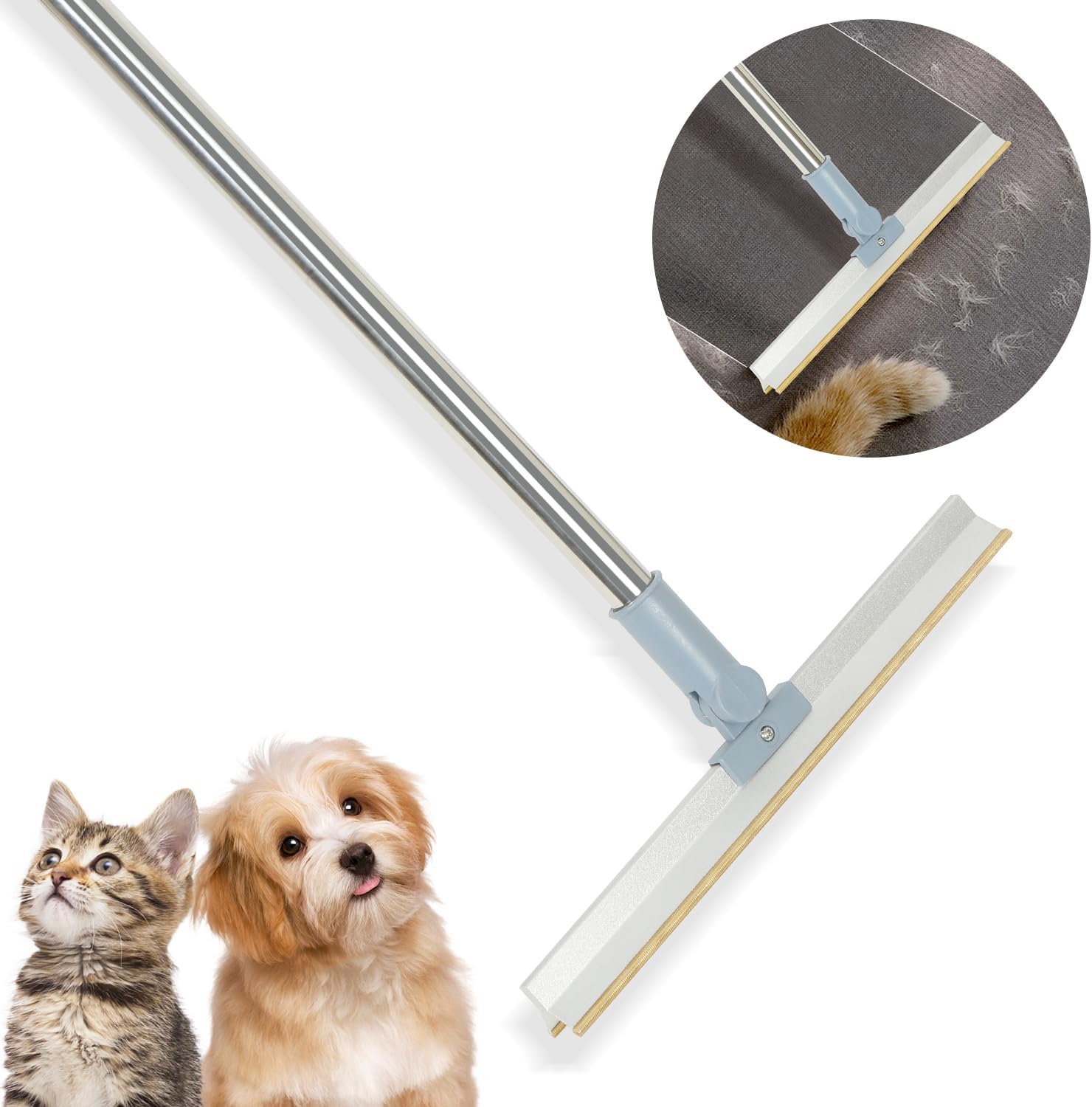 Lint Remover Carpet Scraper Tool, 30cm Wide Telescopic Long Handle Carpet Rake, 180° Rotatable