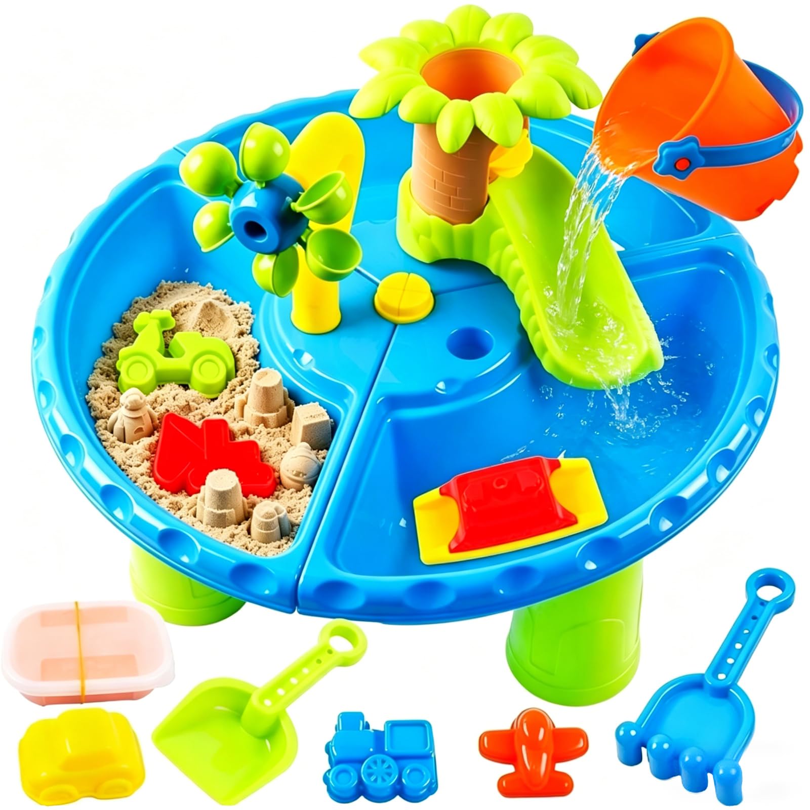 KUKUTrue® Toy for 3 4 5 6 7 8 Years, Sand and Water Table, Sand Table, Outdoor Water Play, Sandpit, Gift for Kids Boys Girls Aged 3–8 Years