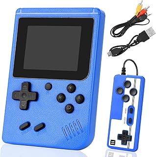Retro Game Console, Portable Mini Handheld Video Game Console with 400 Classical Games, 3 Inch ColorScreen Supports 2 Players and TV Connecting, Games Christmas or Birthday Gift for Adults&Kids (Blue)