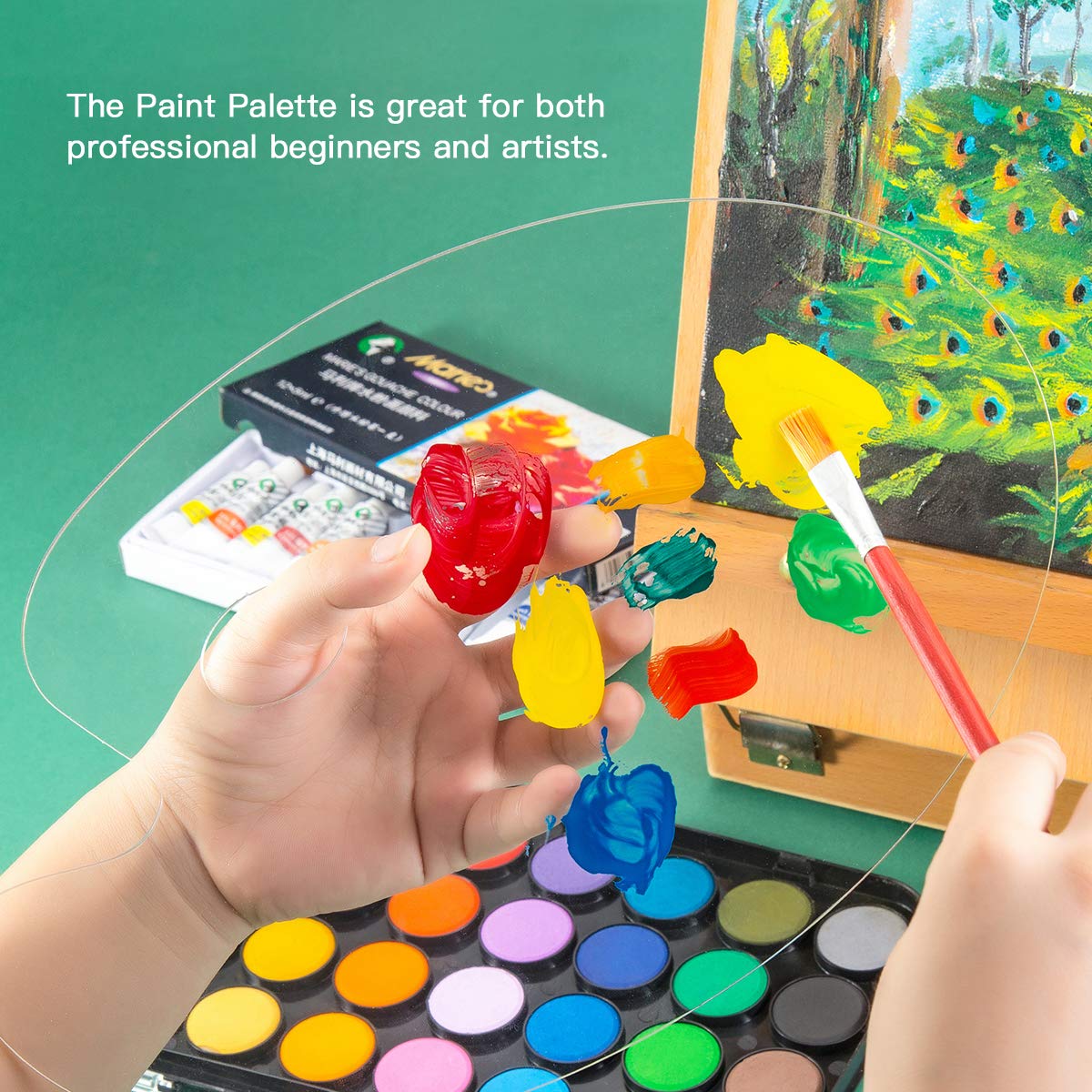 GOONSDS Acrylique Transparente - Palette De Peinture Artiste Ovale En