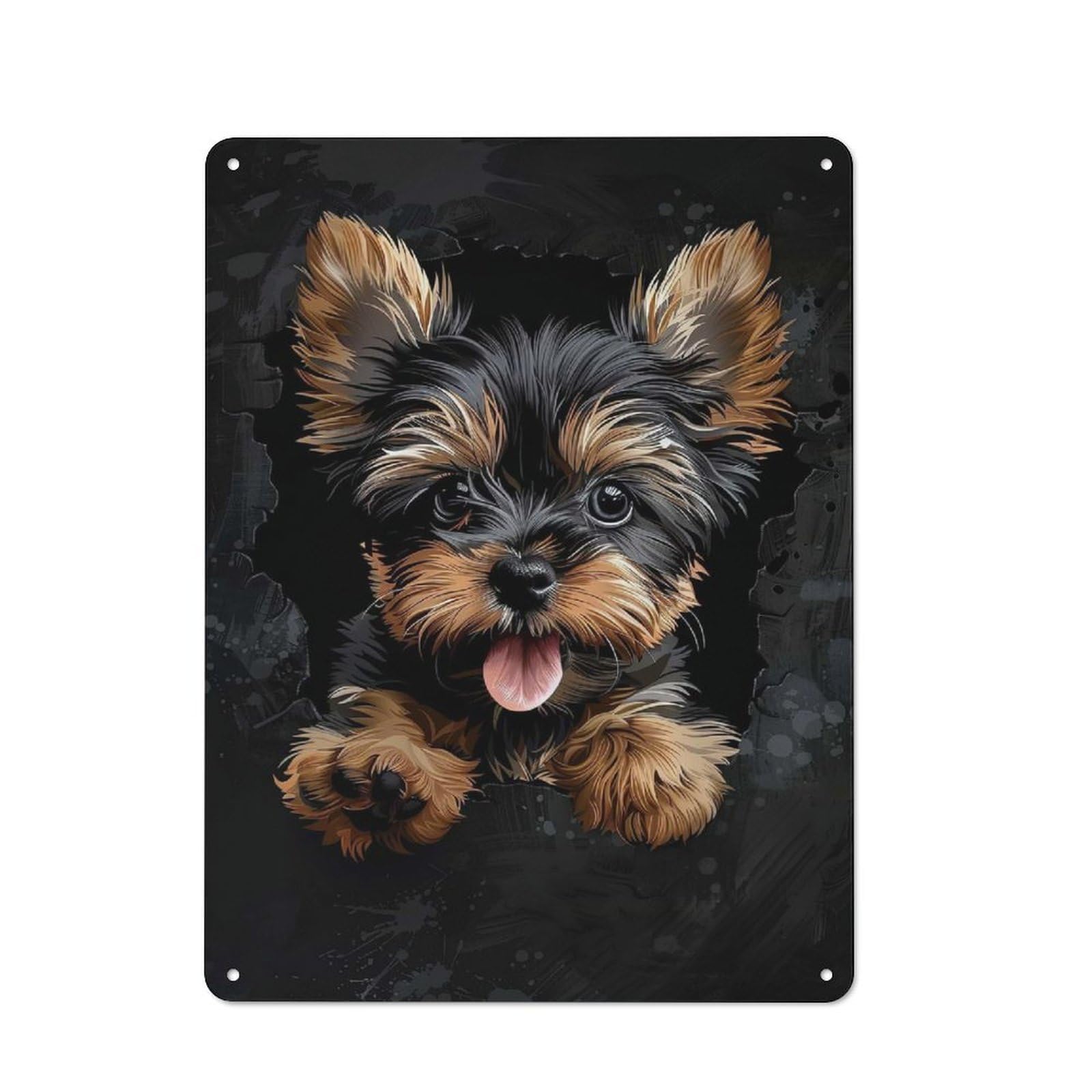 Junmoney Style-23 Yorkshire Terrier(2) Cafe Metal Sign 40X30cm, Vintage Restaurant Wall Art For Tea Room, Shop Wall Or Breakfast Area